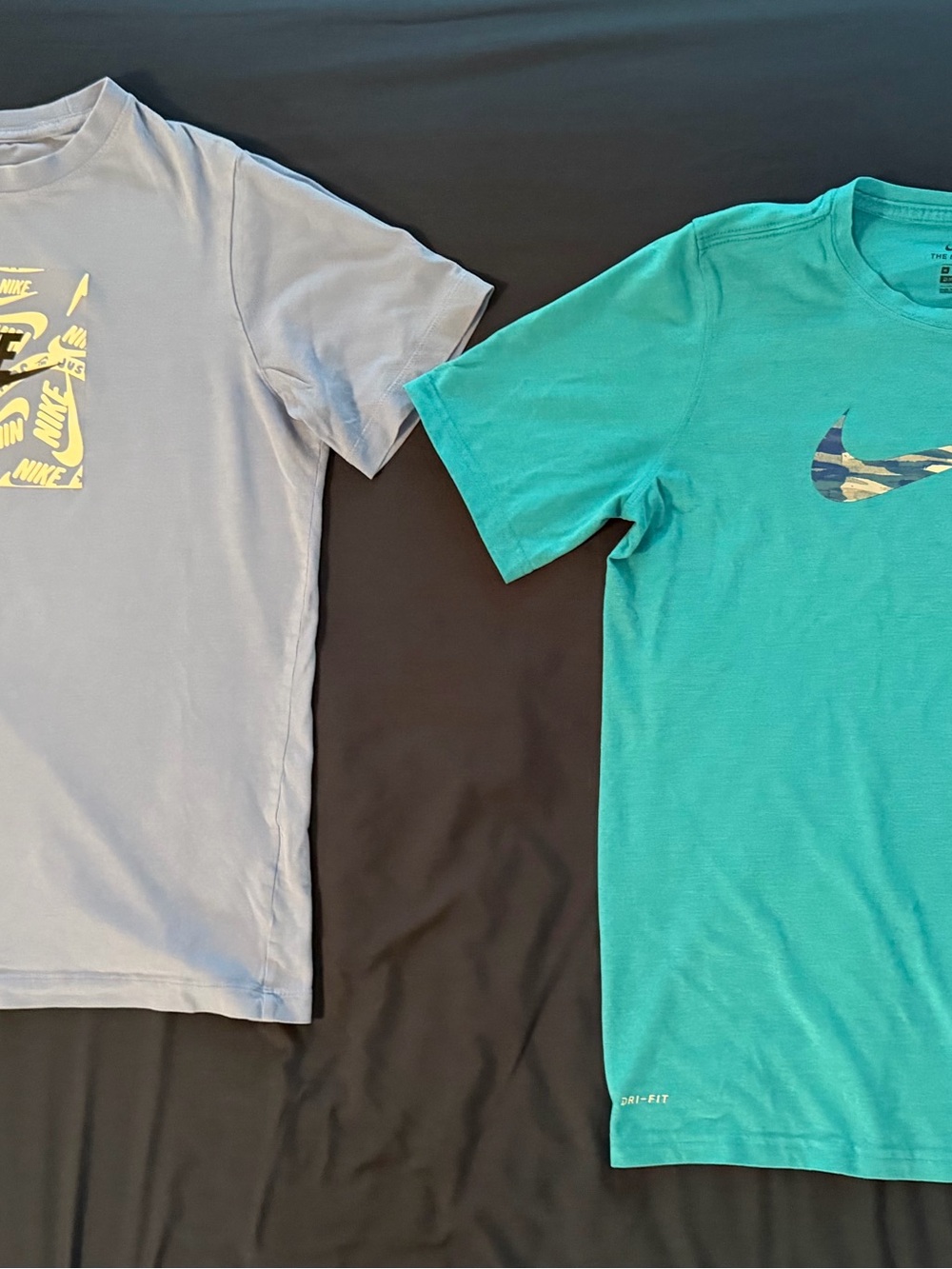 Nike Boys' Teal and Light Gray Graphic Short-Sleeve Tees